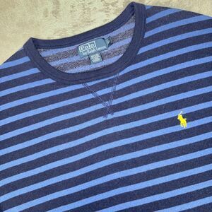 Vintage Polo Ralph Lauren Striped Crewneck Sweater Red Mens XL Blue